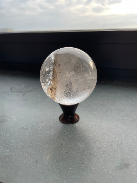 Clear Quartz Sphere with Inclusions 3