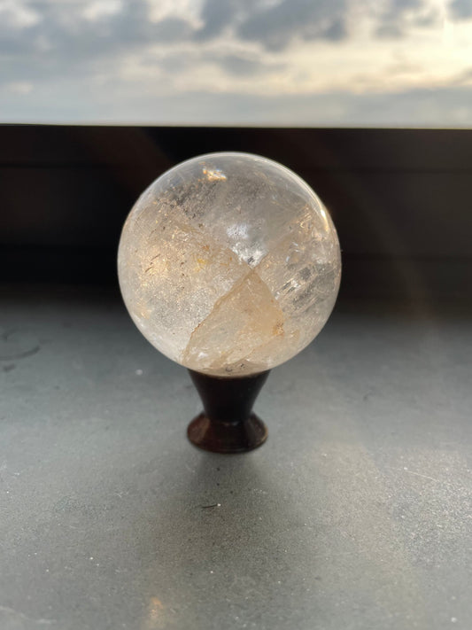 Clear Quartz Sphere with Inclusions 2